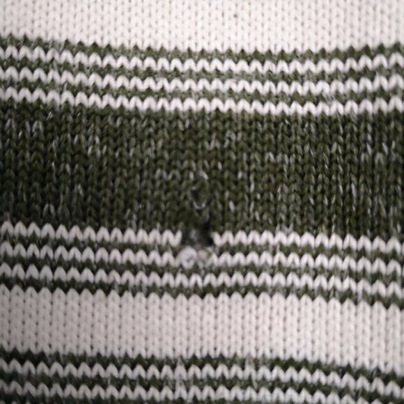 Eddie Bauer Ladies Size Medium Army Green/Off White Striped Fleece Lined Hoodie - Picture 13 of 13